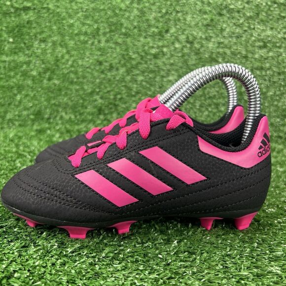 Adidas Goletto VI Soccer Cleats Youth 11K Black Pink Lace Up‎ G26368 Firm Ground - Picture 6 of 13